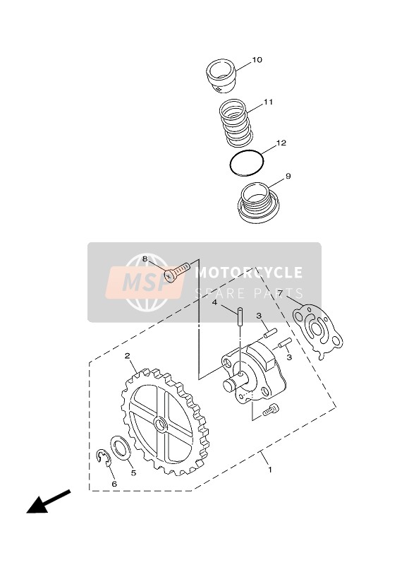 Yamaha XC125E 2014 La pompe à huile pour un 2014 Yamaha XC125E